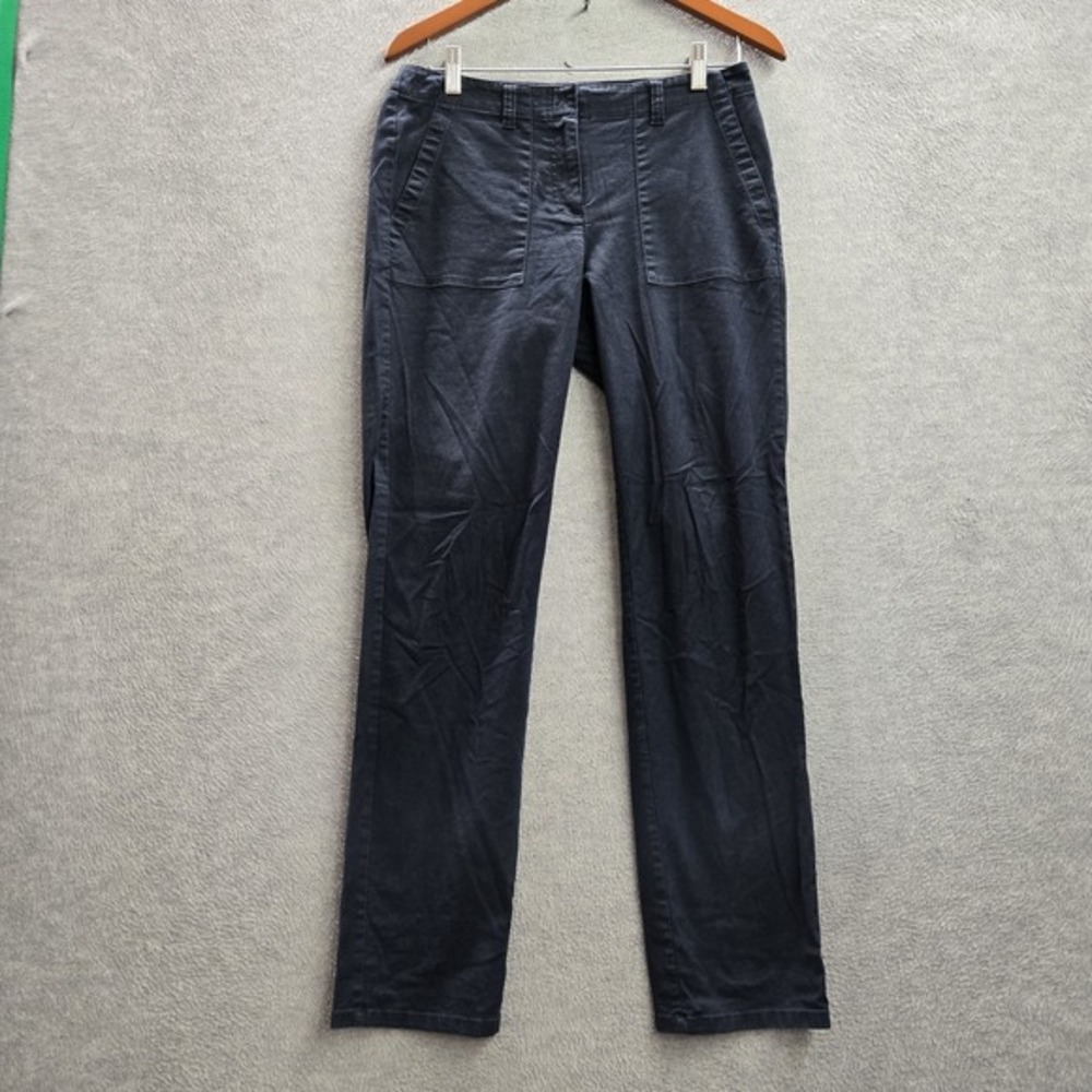 J. Jill Women Pants 4 Navy Cotton Linen Chino 29" Inseam
